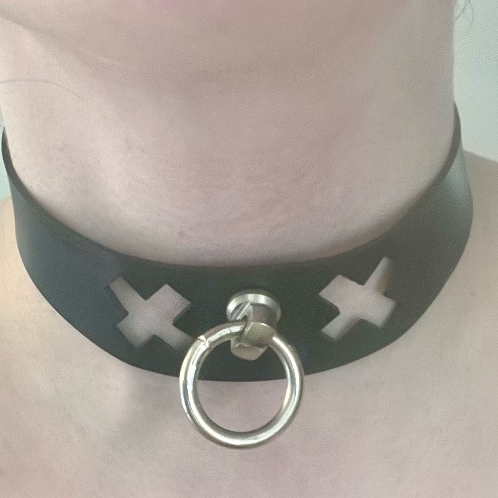 Vegan leather collar